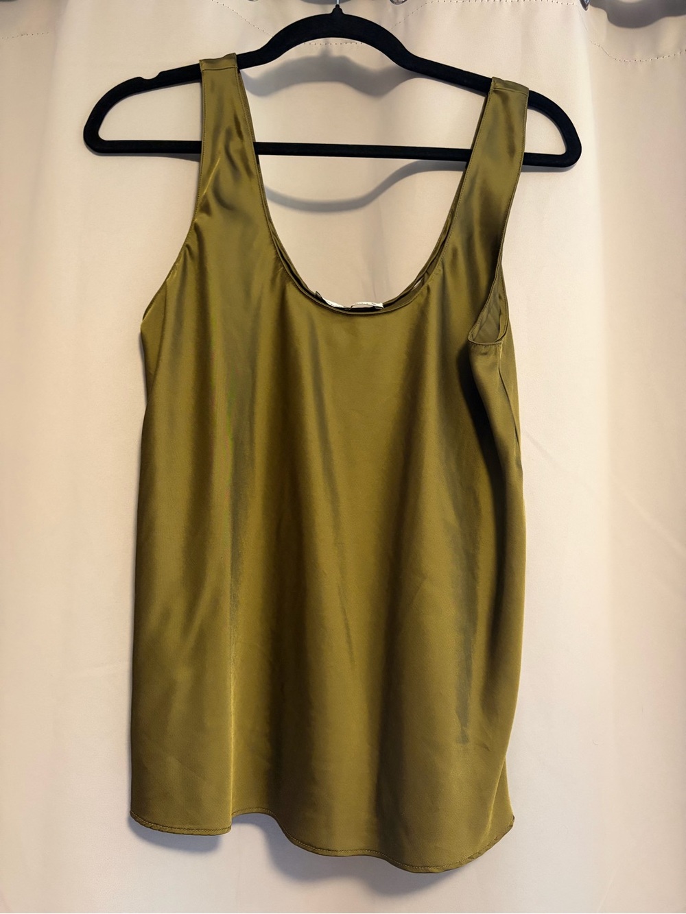 Abercrombie & Fitch Olive Satin Scoop Neck Tank